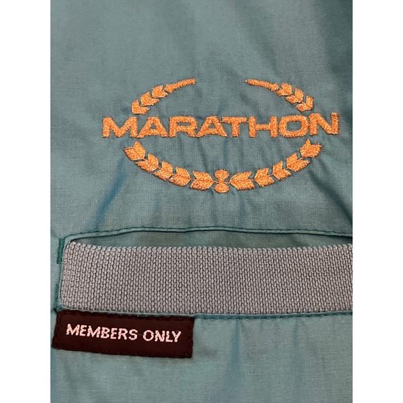 Vintage Members Only Marathon Racer Jacket Teal Blue Mens Size 46 Large XL